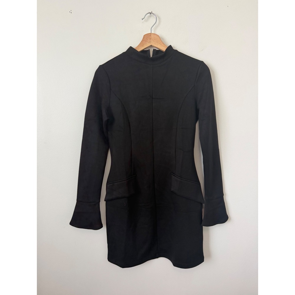 OFEEFAN Women's Long Sleeve Slim Fit Mini Dress – Black – Size Small – NWT - Picture 2 of 6